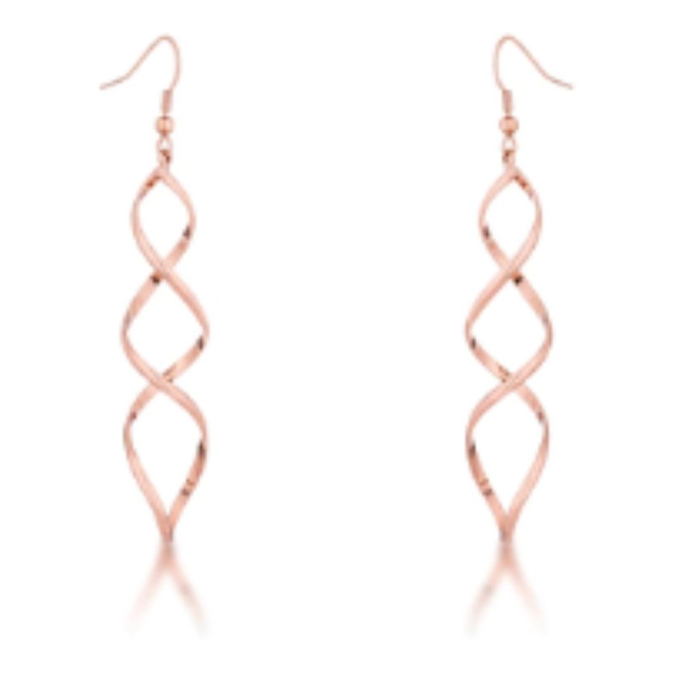 Rose Goldtone Twist Earrings